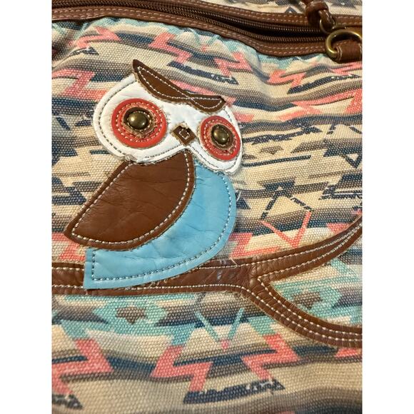 Union Bay Owl Slouchy Travel Backpack Multicolored Aztec Boho - Picture 2 of 4